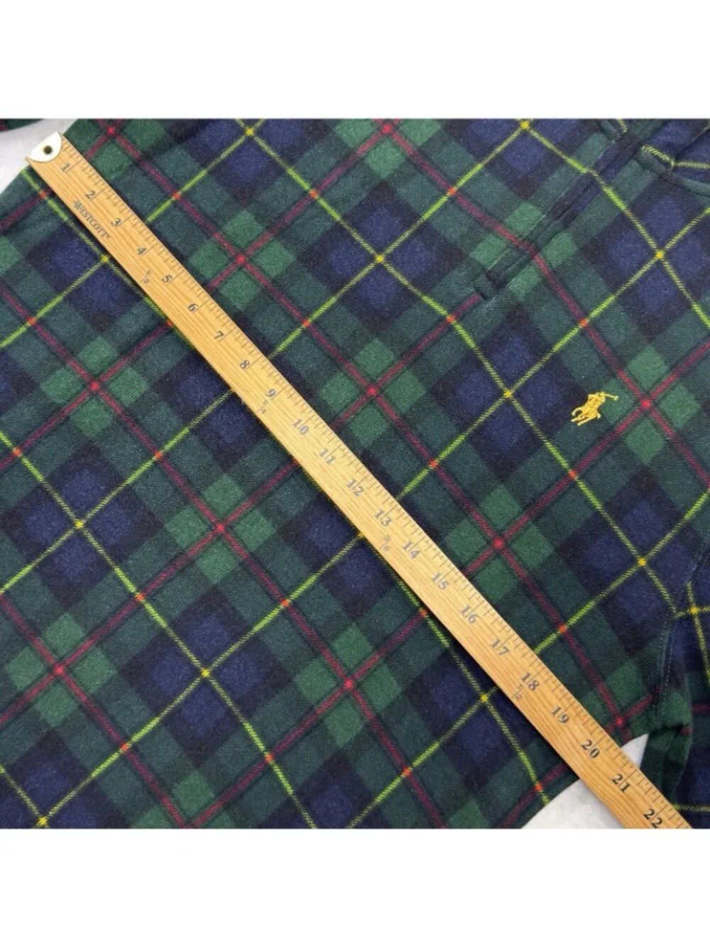 Polo Ralph Lauren Tartan Estate-Rib Pullover Sweater Men’s Small 1/4 Zip Plaid